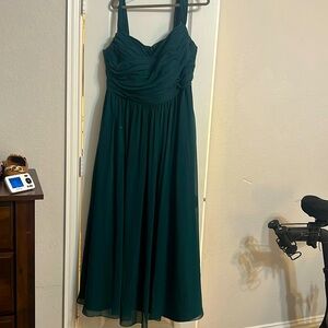Sheen green bridesmaid dress